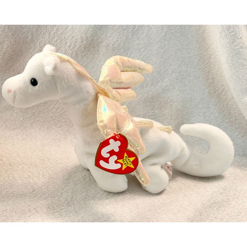 Ty Beanie Babies ‘Rare ‘ Hot Pink Thread MAGIC The Dragon Plush MWMT 4TH